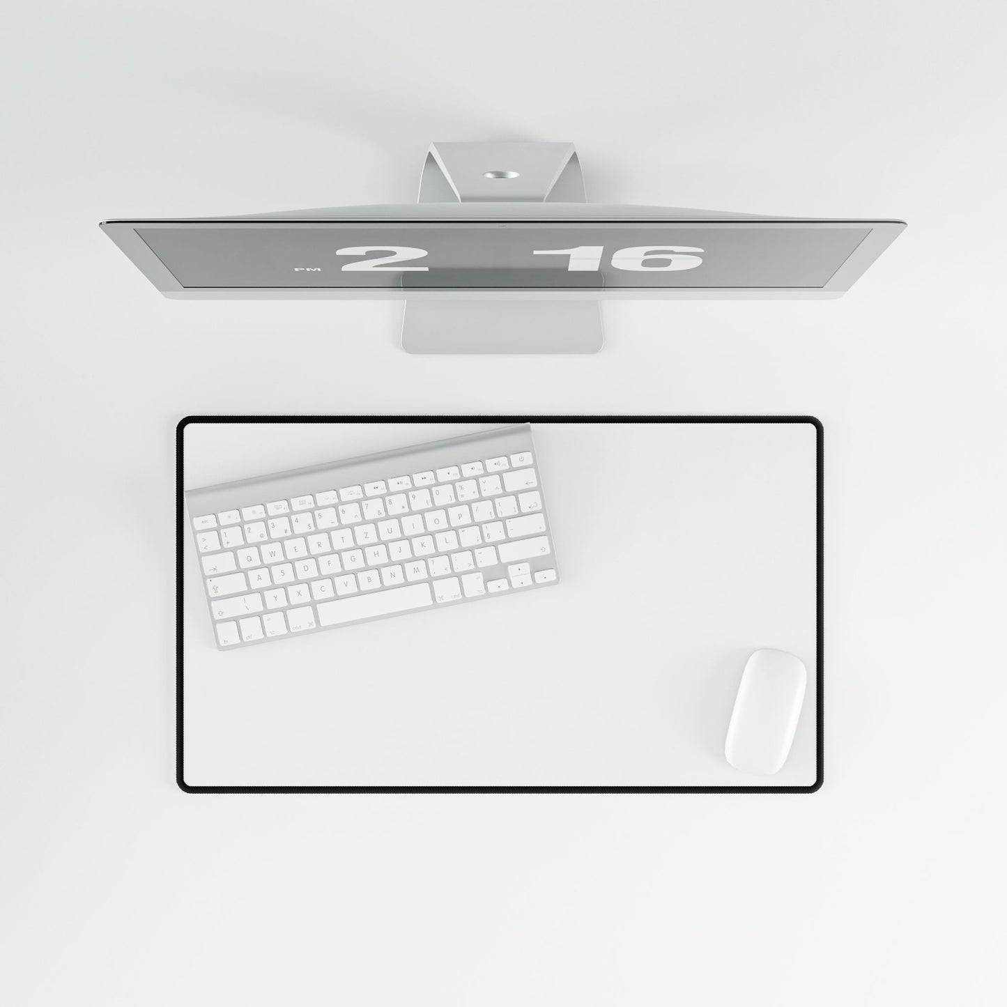 Large Minimalist Desk Mat – Black/White Gaming & Office Mousepad
