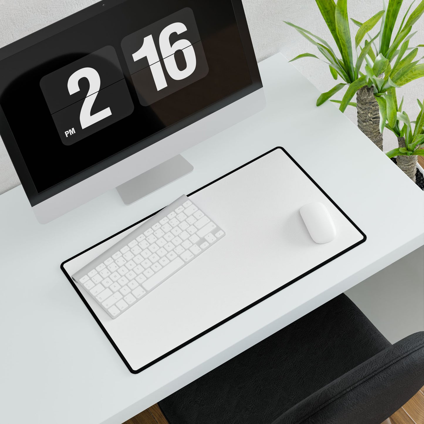 Large Minimalist Desk Mat – Black/White Gaming & Office Mousepad