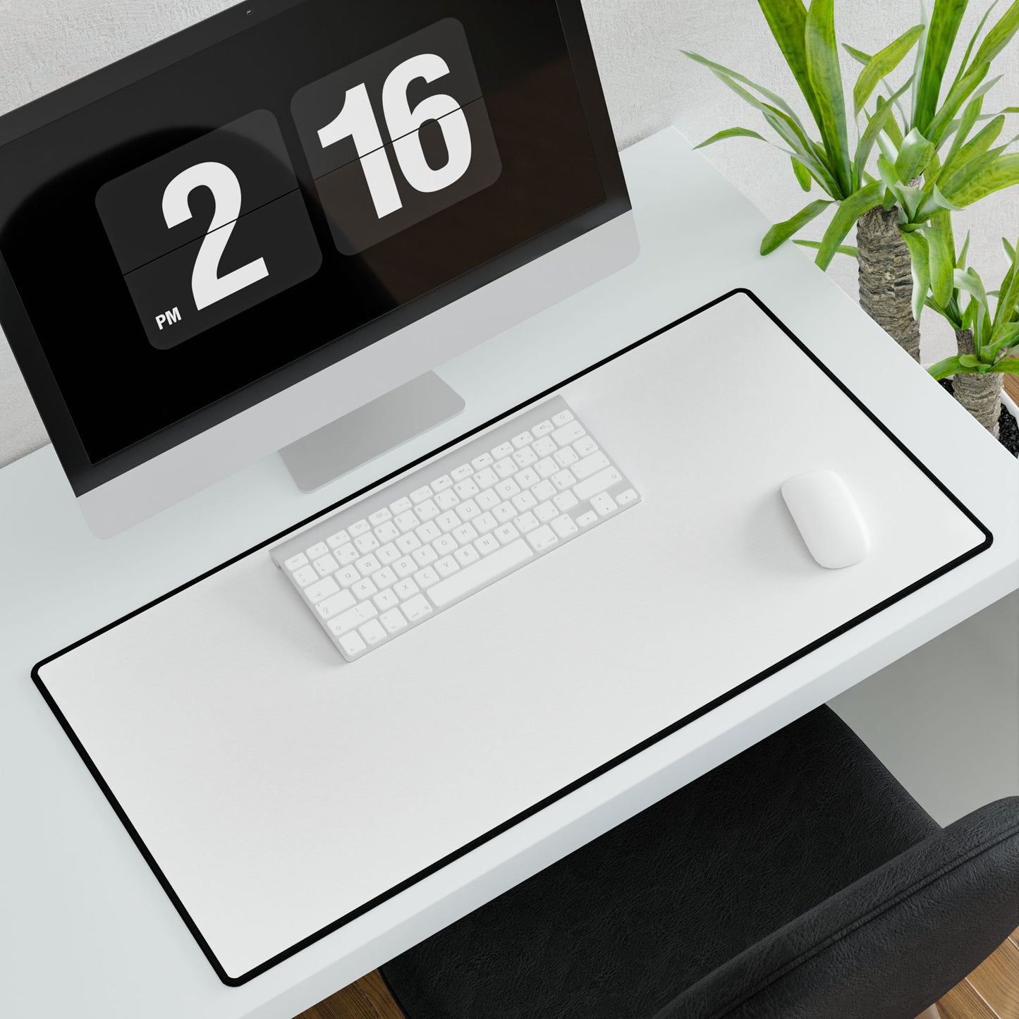 Large Minimalist Desk Mat – Black/White Gaming & Office Mousepad