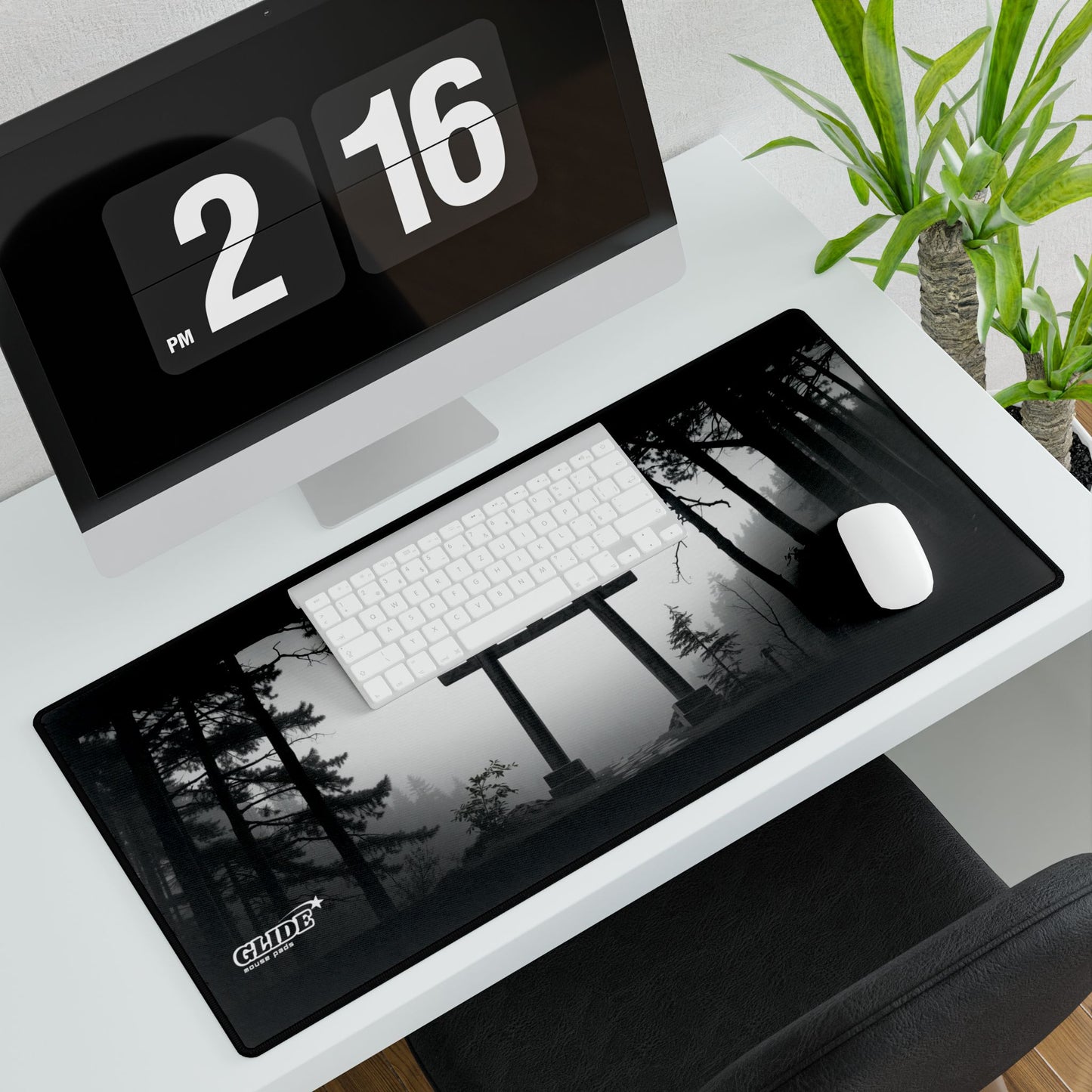 GLIDE — Panoramic Black Art Mouse Pad