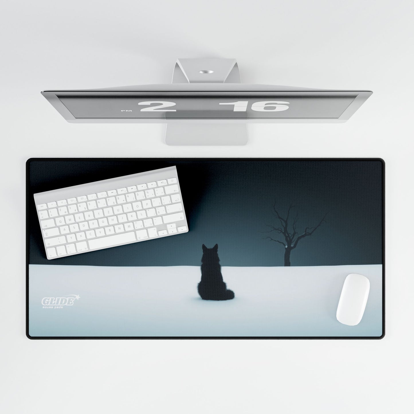 GLIDE — Wide Black Art Mouse Pad