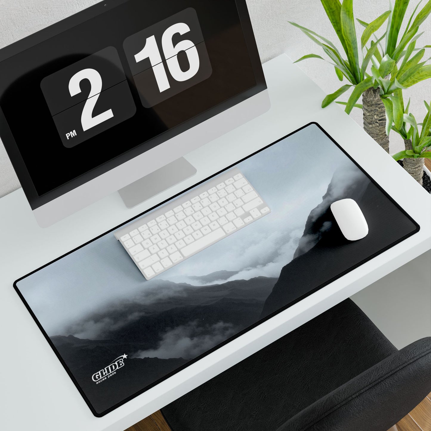 GLIDE — Wide Black Art Mouse Pad