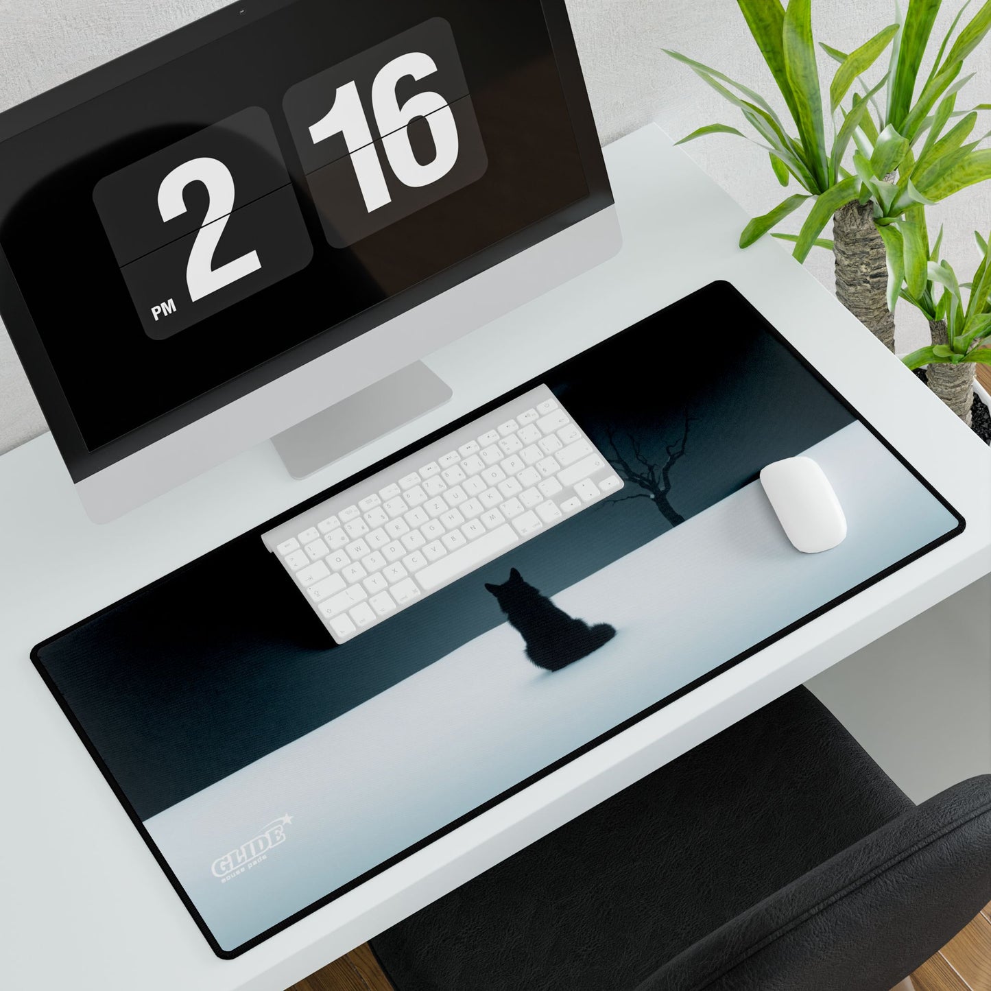 GLIDE — Wide Black Art Mouse Pad