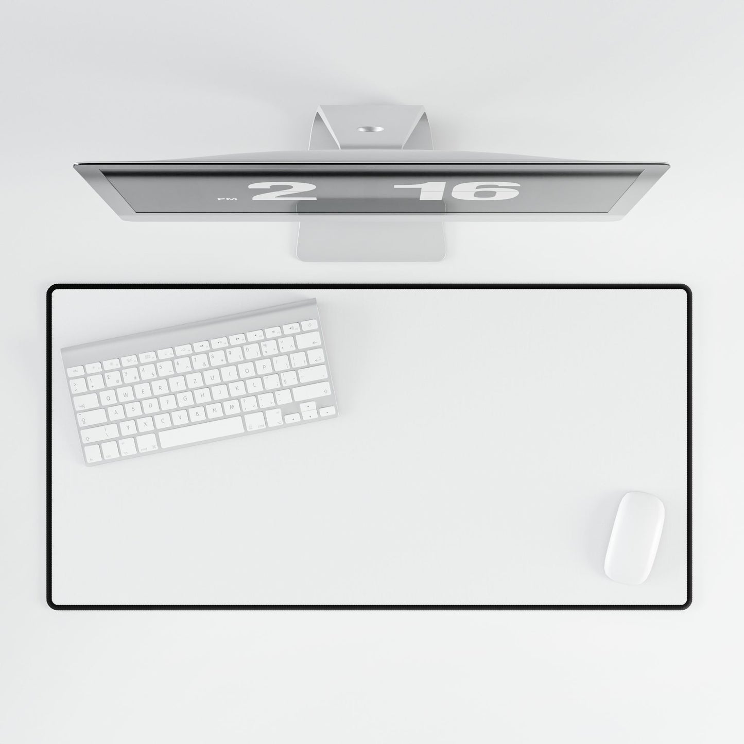 Large Minimalist Desk Mat – Black/White Gaming & Office Mousepad