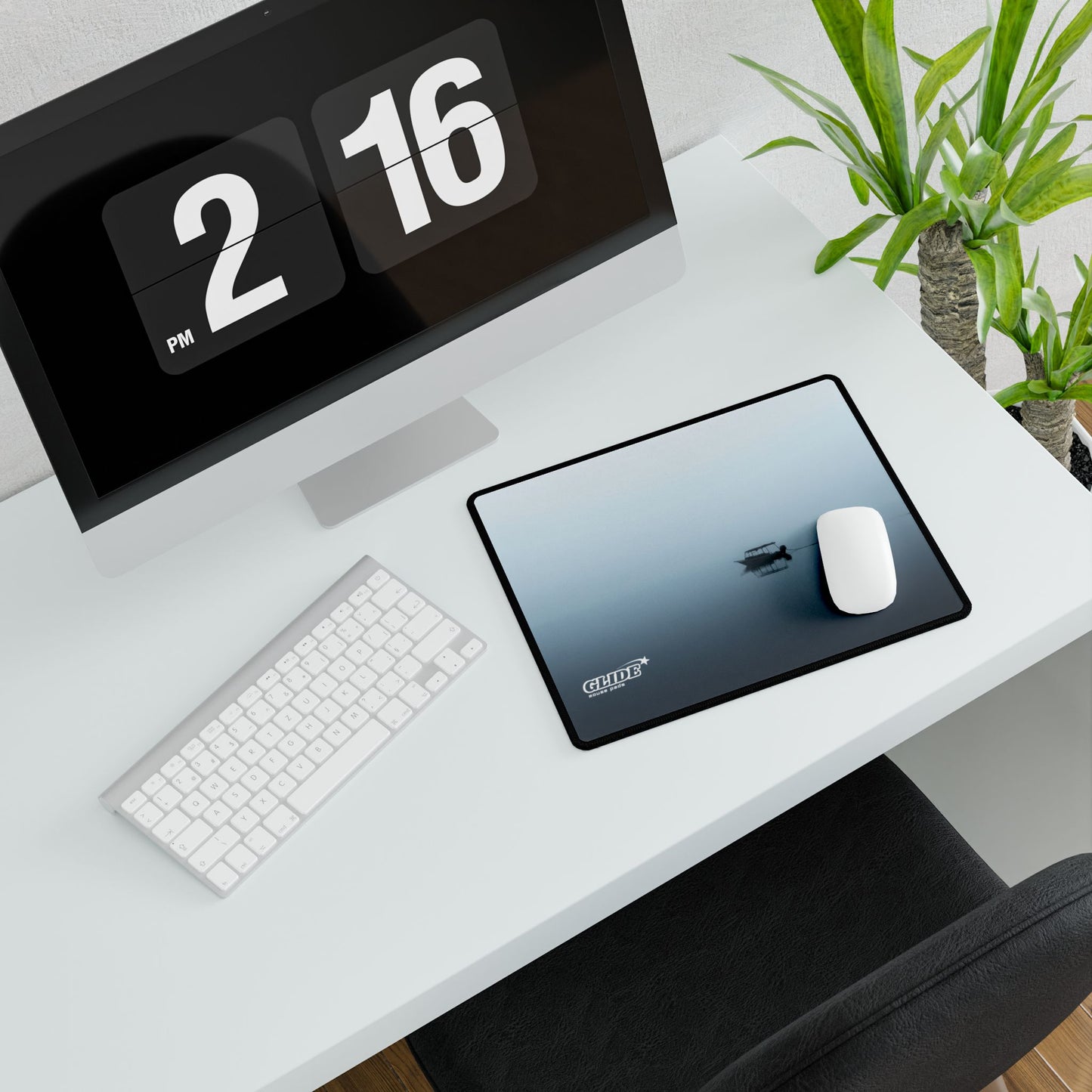 GLIDE — Black Panoramic Art Mouse Pad