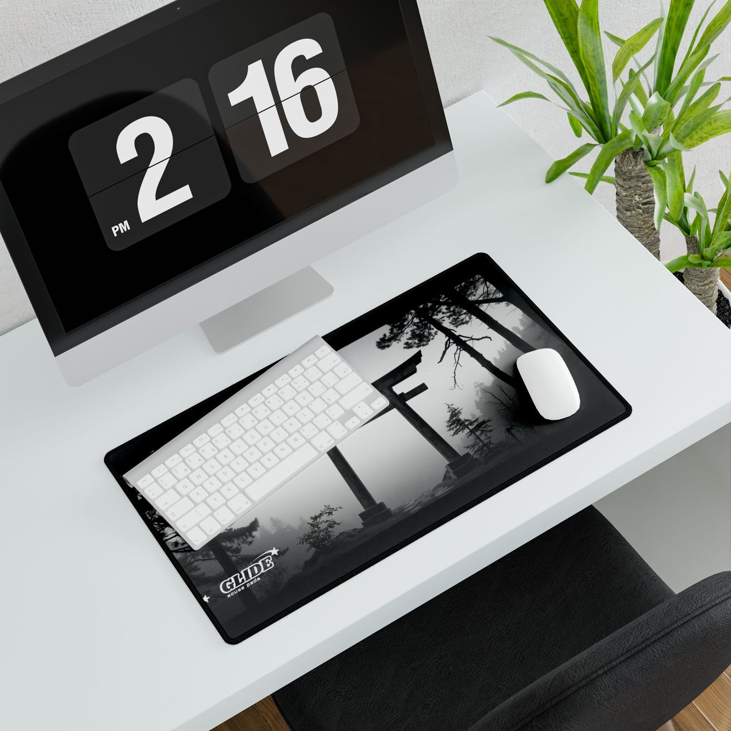 GLIDE — Panoramic Black Art Mouse Pad