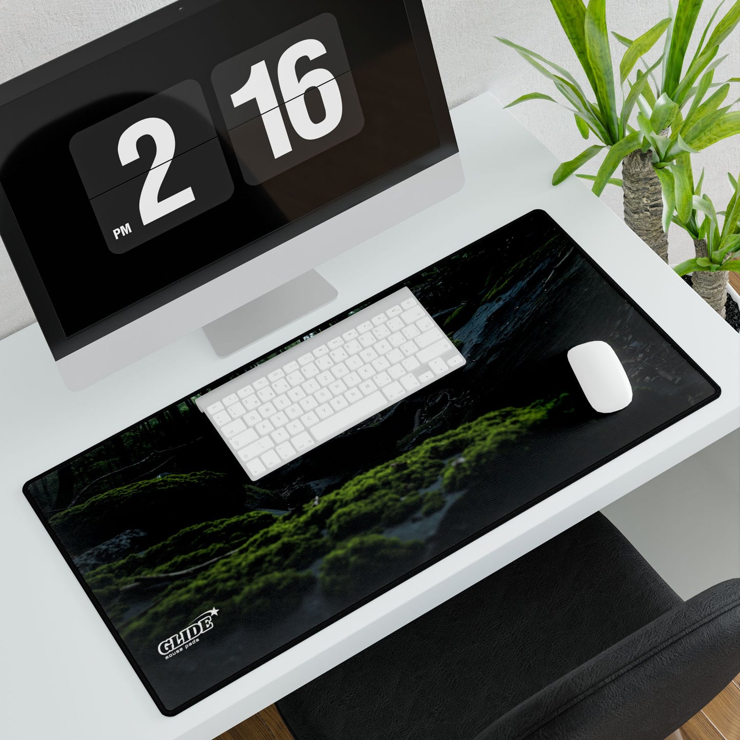 GLIDE — Wide Black Art Mouse Pad