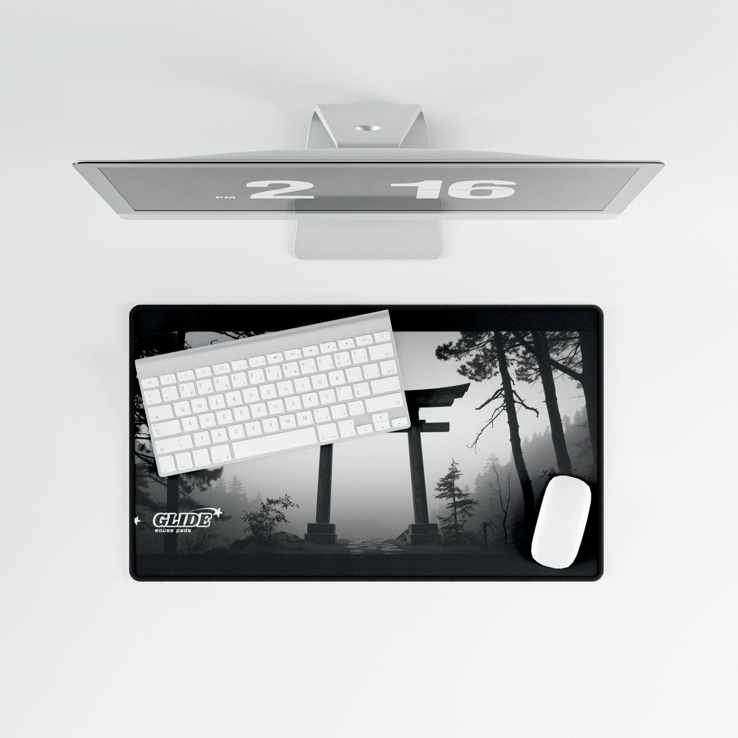 GLIDE — Panoramic Black Art Mouse Pad