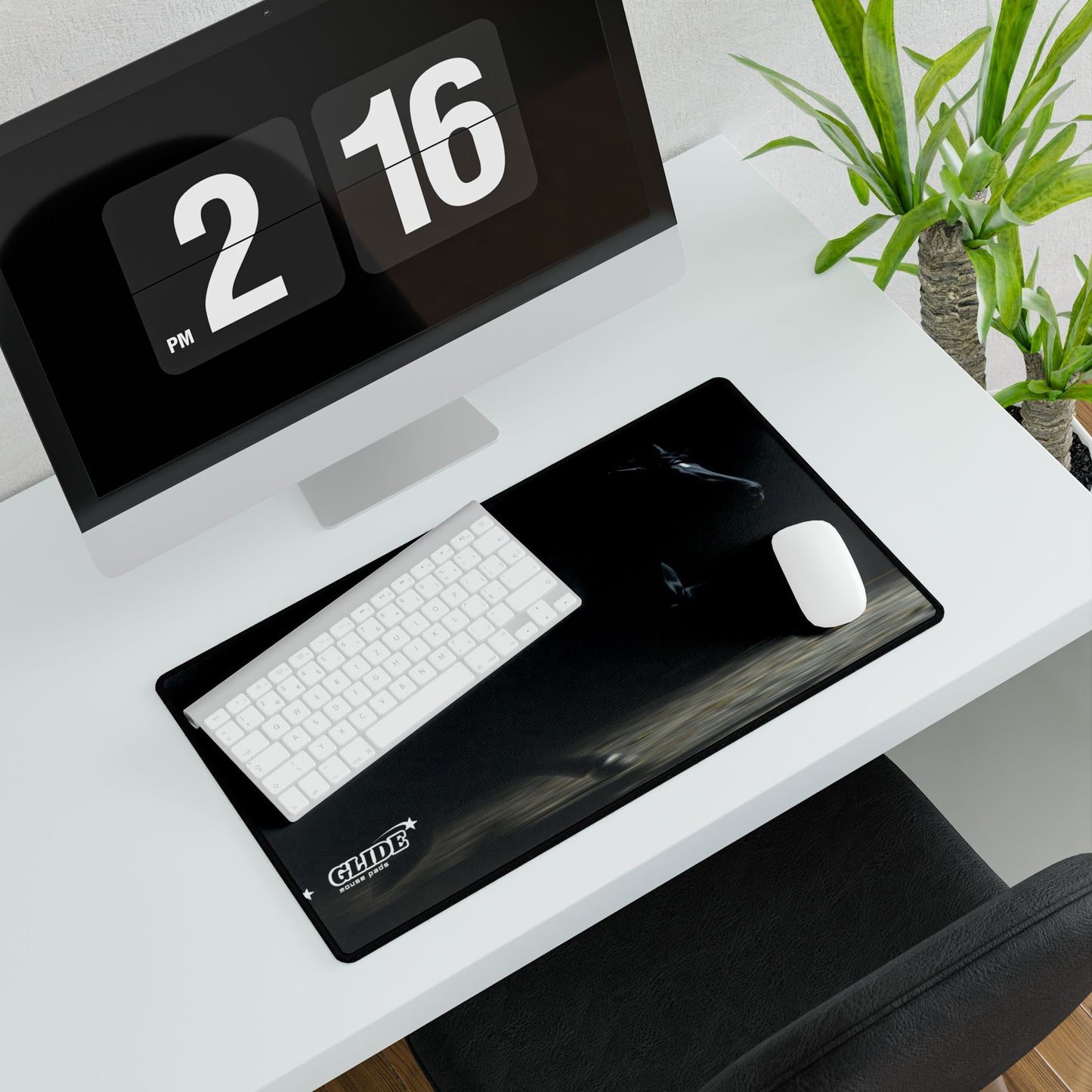 GLIDE — Wide Black Art Mouse Pad