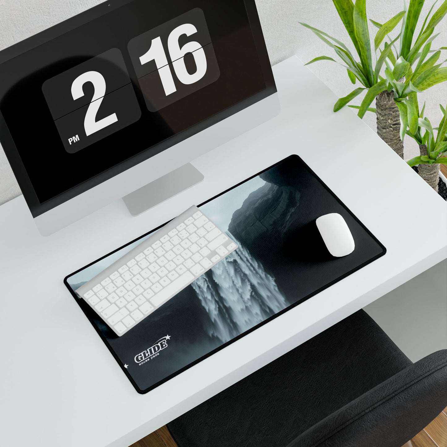 GLIDE — Wide Black Art Mouse Pad