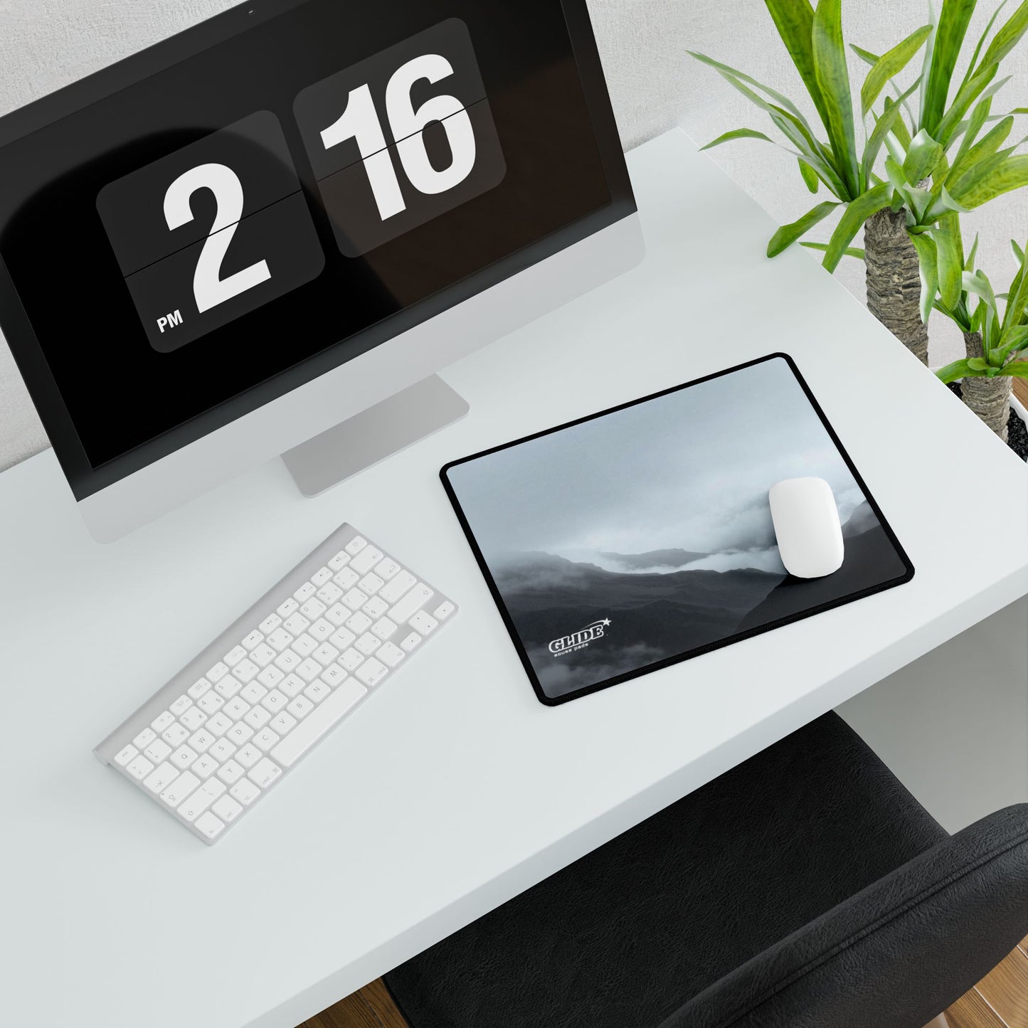 GLIDE — Wide Black Art Mouse Pad