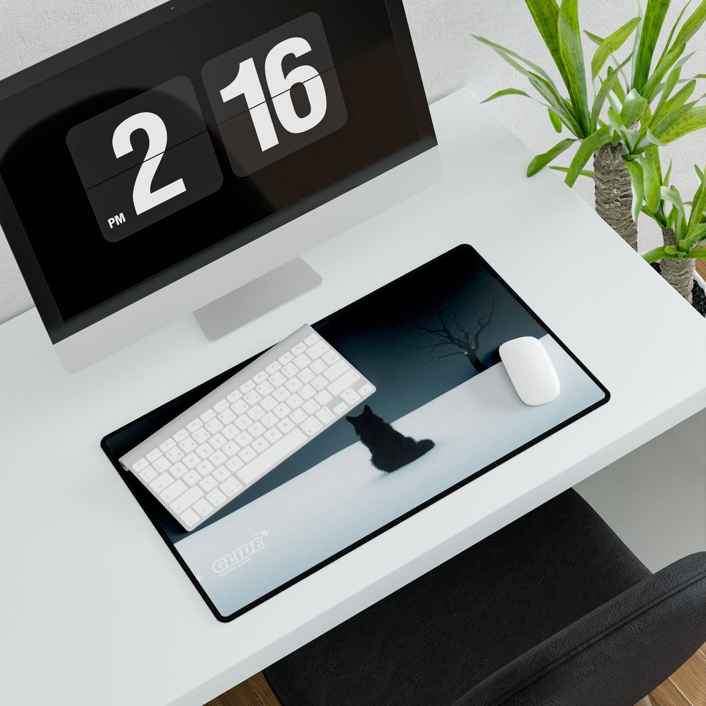 GLIDE — Wide Black Art Mouse Pad