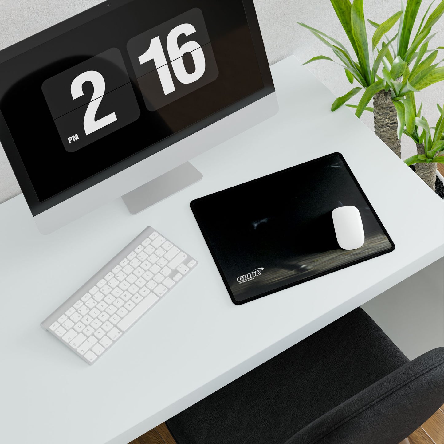 GLIDE — Wide Black Art Mouse Pad