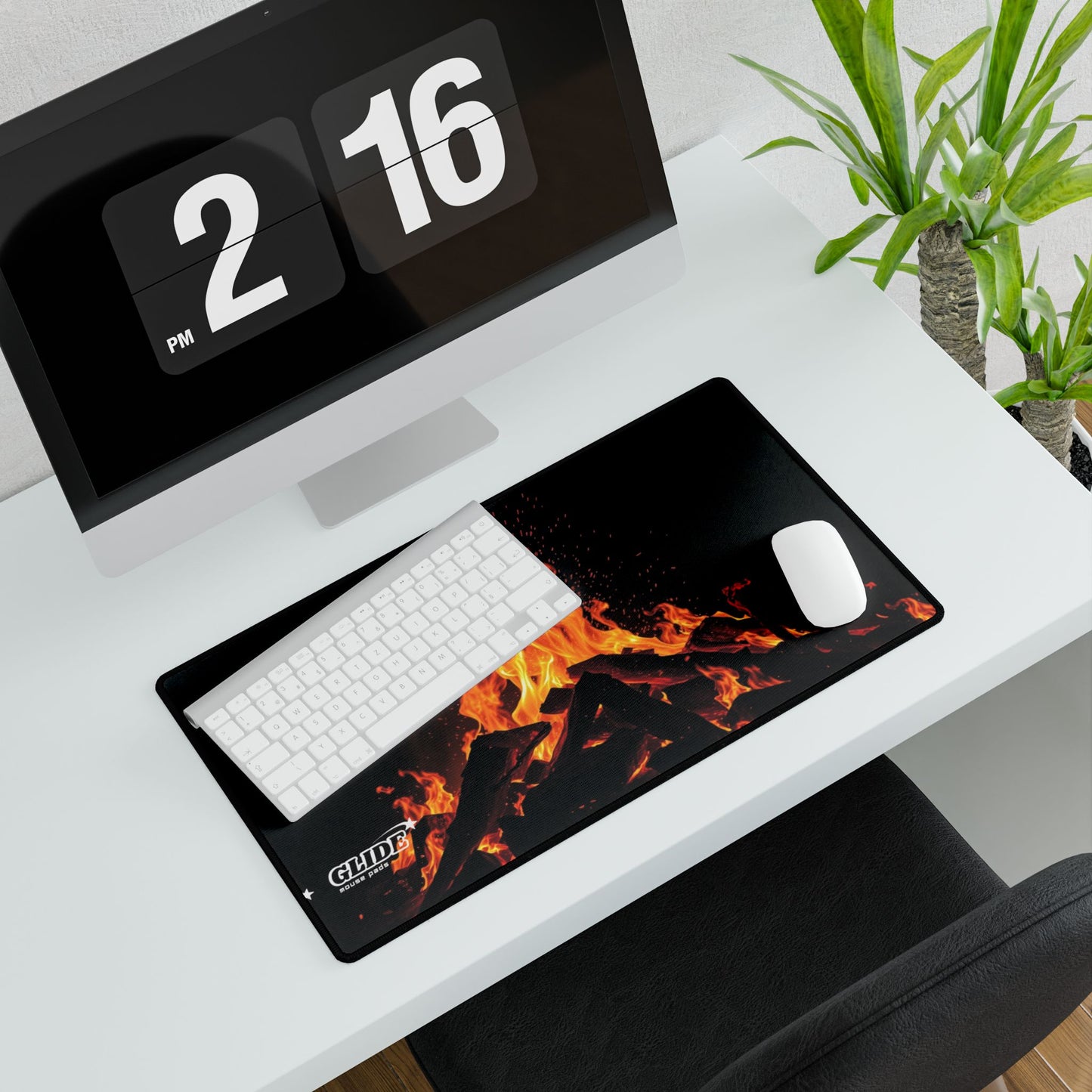 GLIDE — Wide Black Art Mouse Pad